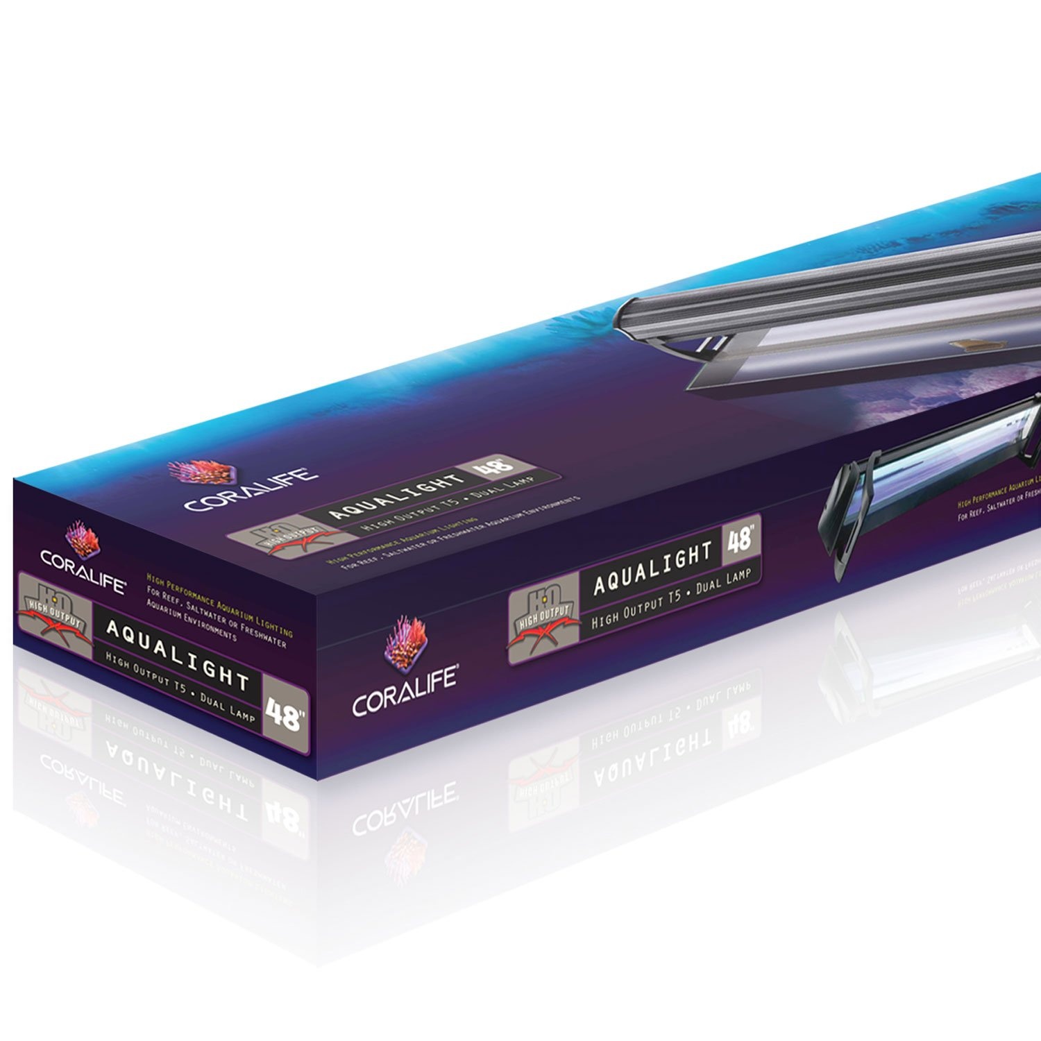 slide 1 of 1, Coralife Dual Fixture High Output T5 Aquarium Light Fixture, 48" Length, 1 ct