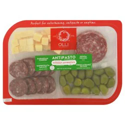 Olli Salumeria Parmesan Cheese Genoa Salami Sopressata Salami Frescatrano Olives Antipasto 12 oz