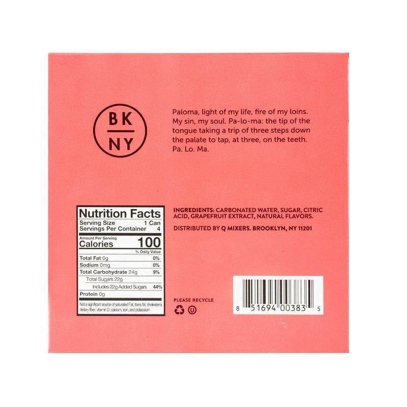 slide 4 of 5, Q Drinks Mixers Sparkling Grapefruit, Premium Cocktail Mixer Made with Real Ingredients, 7.5 Fl Oz (Pack of 4), 4 ct; 7.5 oz