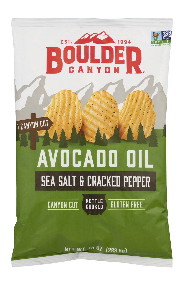 slide 1 of 11, Boulder Canyon Avocado Oil Sea Salt & Black Pepper Potato Chips, 10 oz