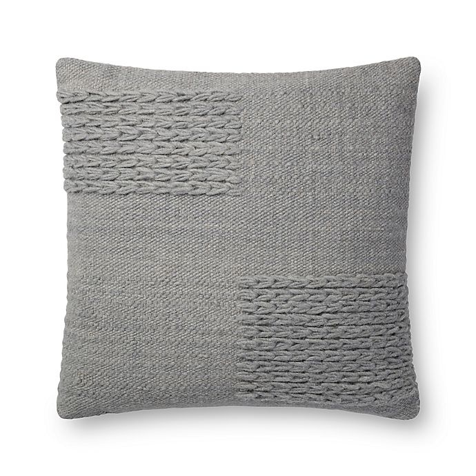 slide 1 of 1, Magnolia Home By Joanna Gaines Amelie Textured Square Throw Pillow - Grey, 1 ct