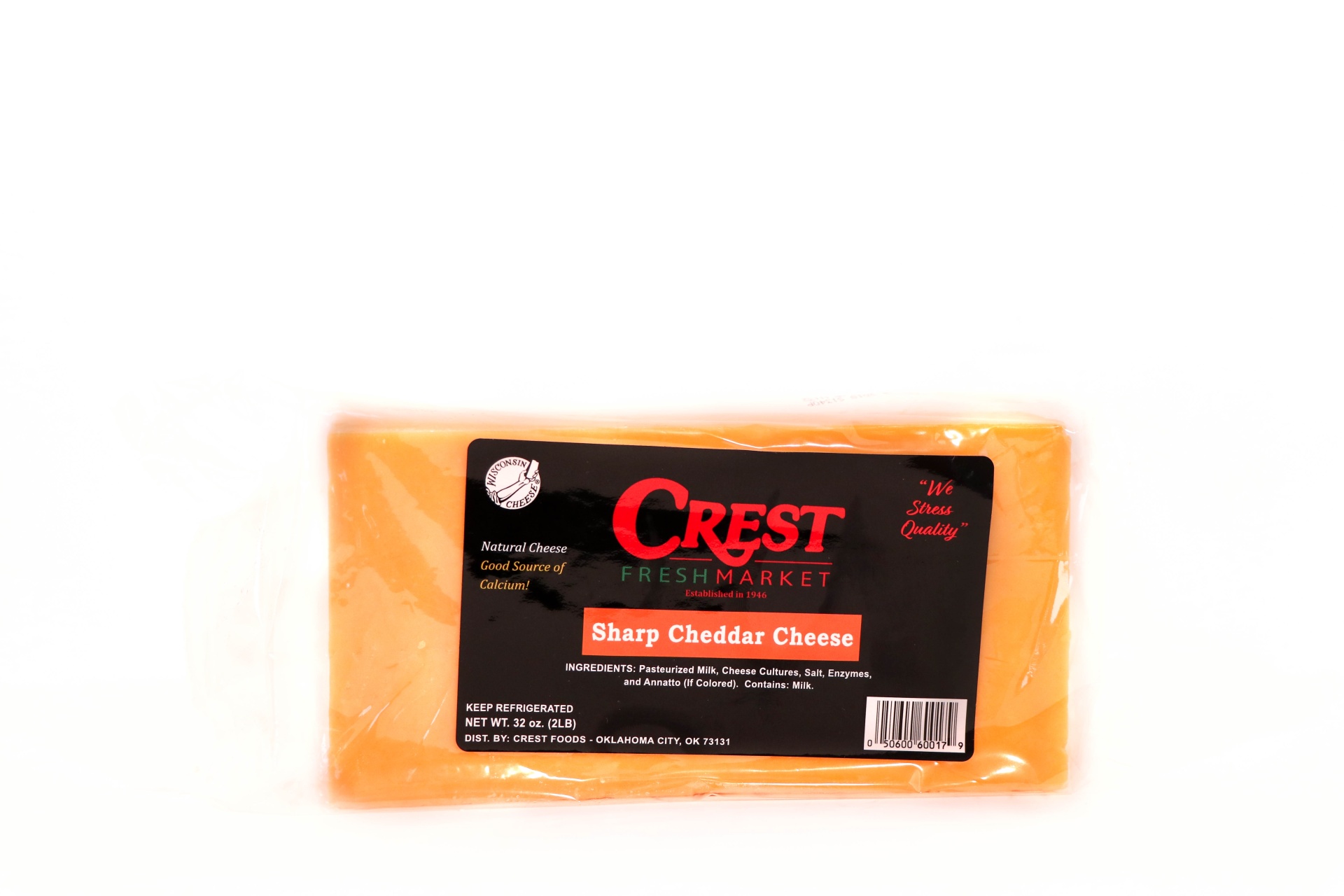 slide 1 of 1, Crest Foods Crest Xsharp Cheddar Chunk, 2 lb