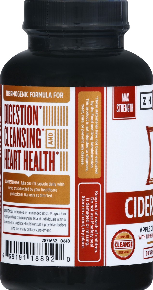 slide 3 of 6, Zhou Max Strength Cider Detox 60 Veggie Capsules Bottle, 60 ct