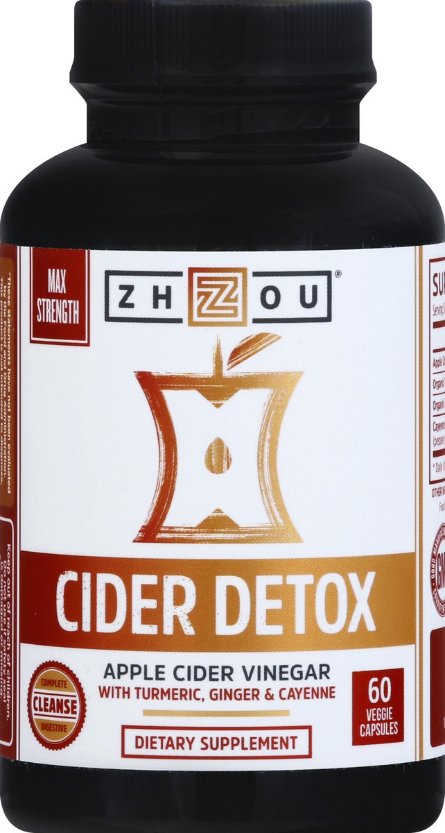 slide 2 of 6, Zhou Max Strength Cider Detox 60 Veggie Capsules Bottle, 60 ct
