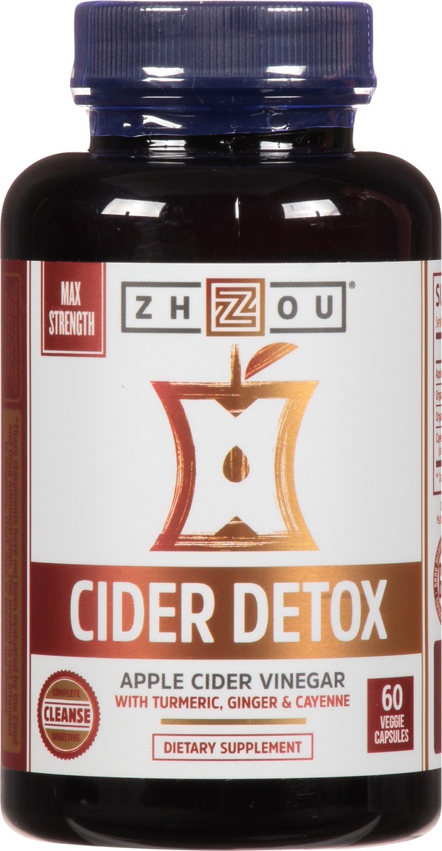 slide 1 of 6, Zhou Max Strength Cider Detox 60 Veggie Capsules Bottle, 60 ct