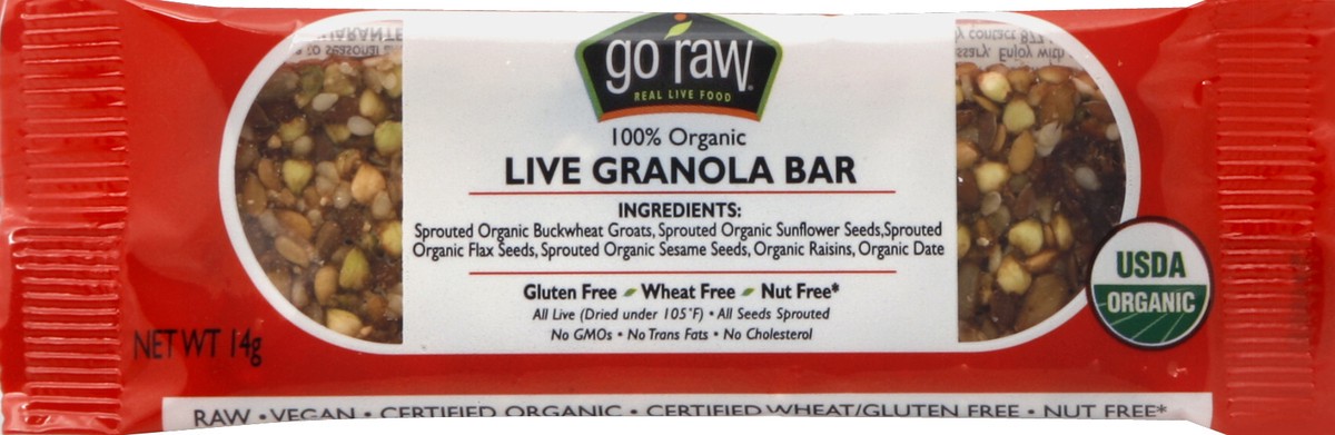 slide 6 of 6, Go Raw Bar Raisin Crunch Sprouted Small Organic, 0.5 oz