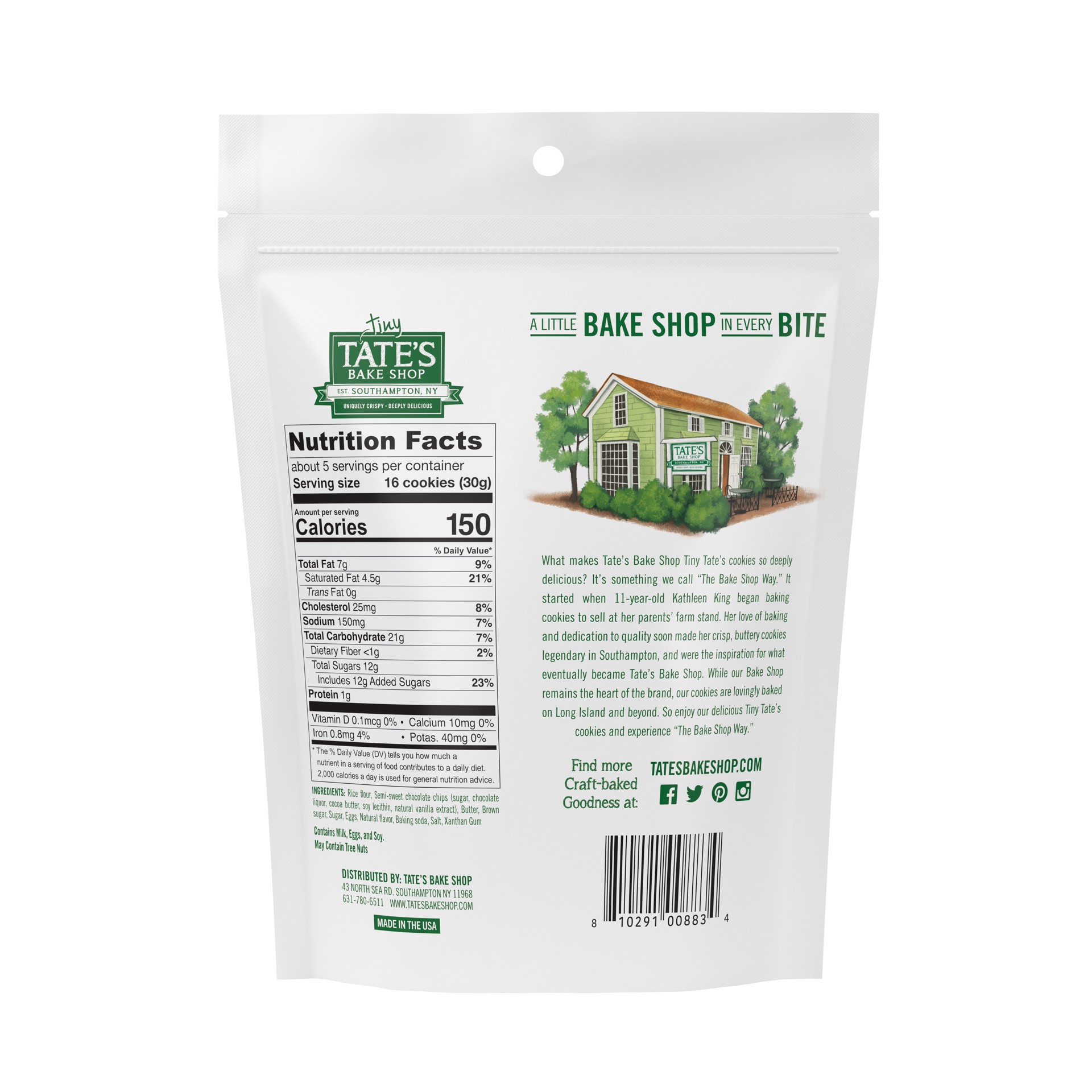 slide 4 of 5, Tate's Bake Shop Tiny Gluten Free Chocolate Chip Cookies- 5.5 oz, 5.5 oz