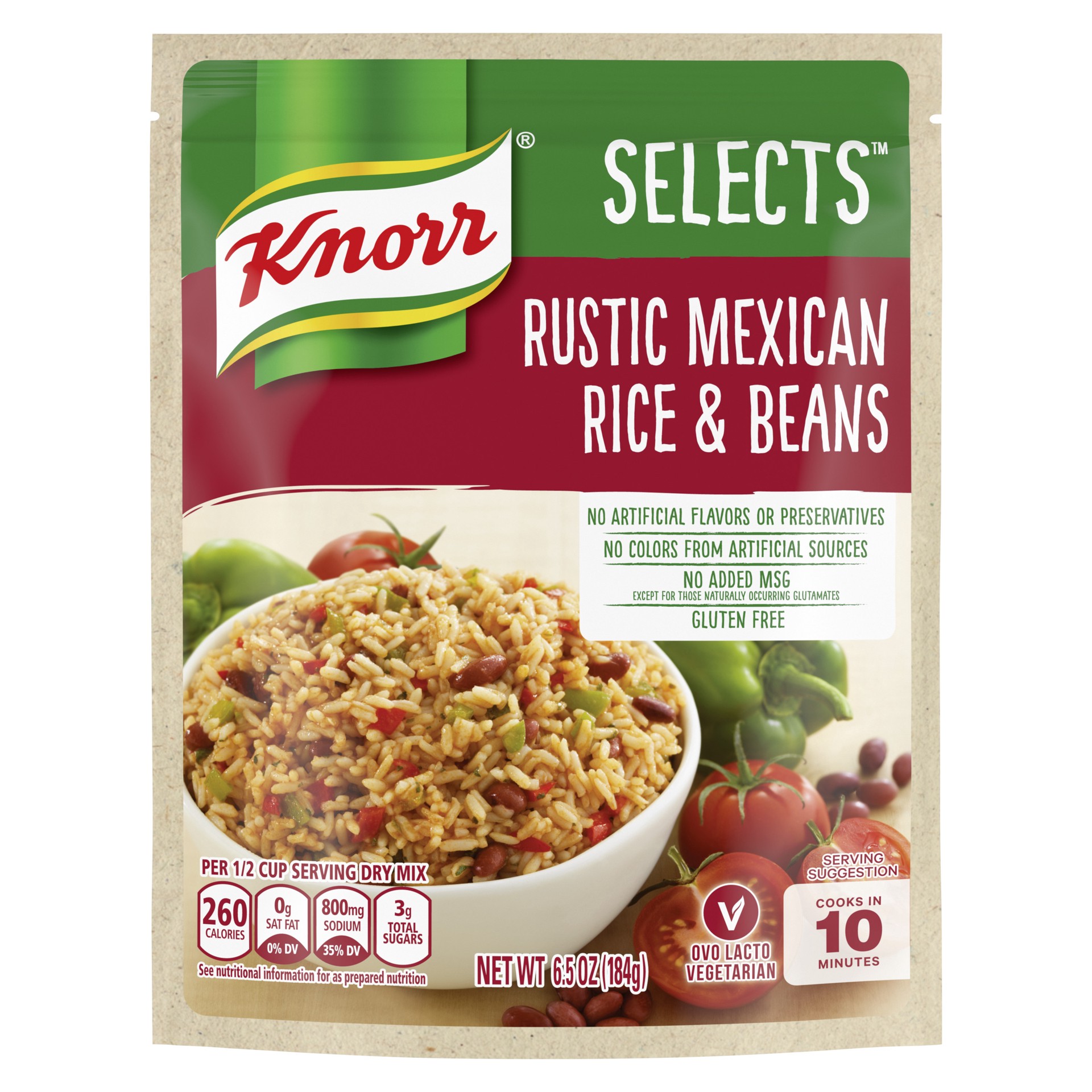 slide 1 of 4, Knorr Selects Rice Side Dish Rustic Mexican Rice & Beans, 6.5 oz, 6.5 oz