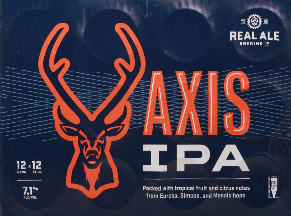 slide 5 of 11, Real Ale Brewing Co IPA Axis Beer 12-12 fl oz Cans, 12 ct