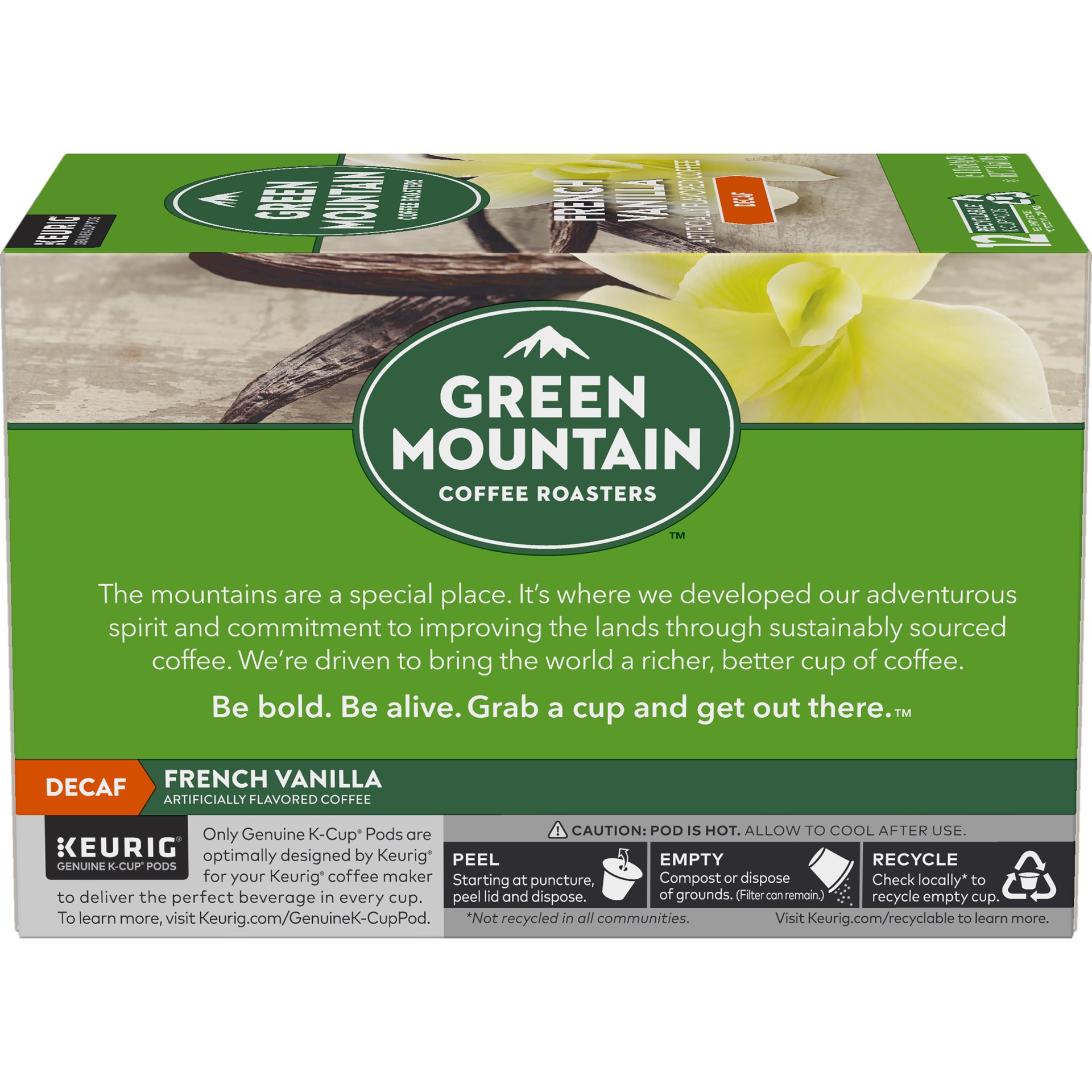 slide 5 of 5, Green Mountain Coffee Roasters French Vanilla Decaf Keurig Single-Serve K-Cup pods, Light Roast Coffee, 12 Count, 12 ct