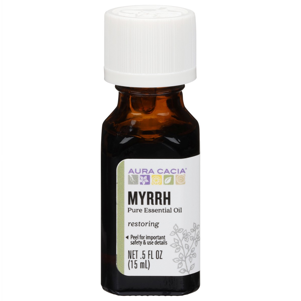 slide 1 of 9, Aura Cacia Myrrh Essential Oil, 0.5 oz