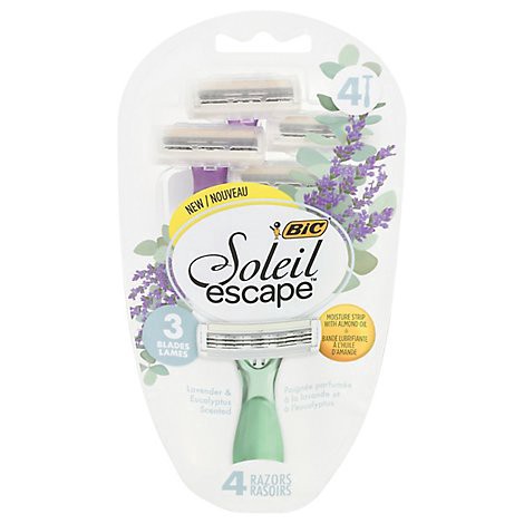 slide 1 of 1, BIC Soleil Escape 3 Blade - 4 Count, 4 ct