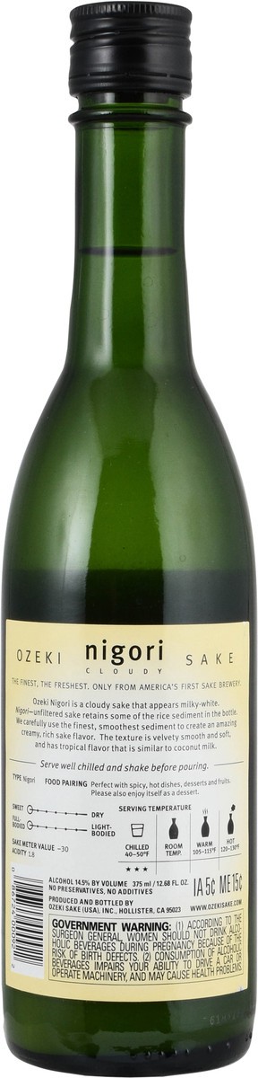 slide 10 of 11, Ozeki Nigori Cloudy Sake 12.68 fl oz, 12.68 fl oz