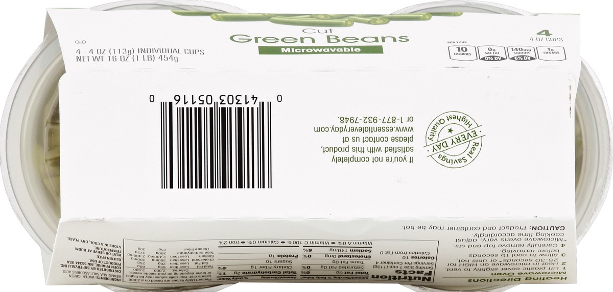 slide 5 of 6, Essential Everyday Green Beans, Cut, Low Sodium, 16 oz