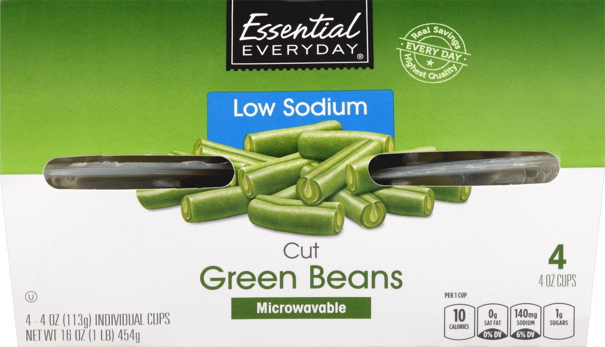 slide 3 of 6, Essential Everyday Green Beans, Cut, Low Sodium, 16 oz