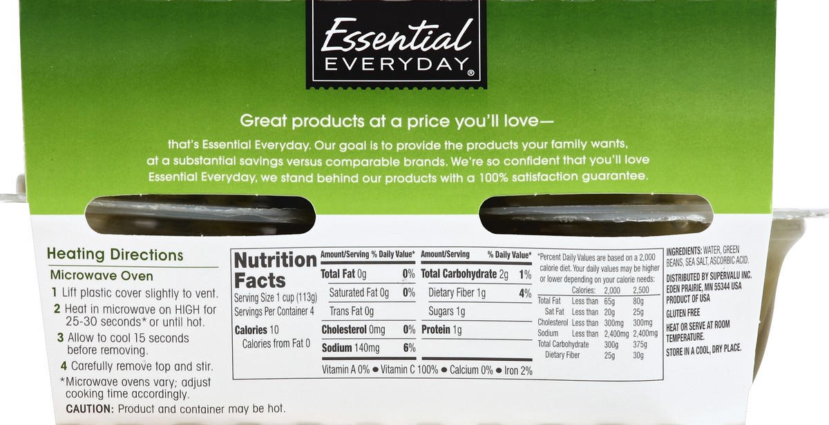 slide 6 of 6, Essential Everyday Green Beans, Cut, Low Sodium, 16 oz