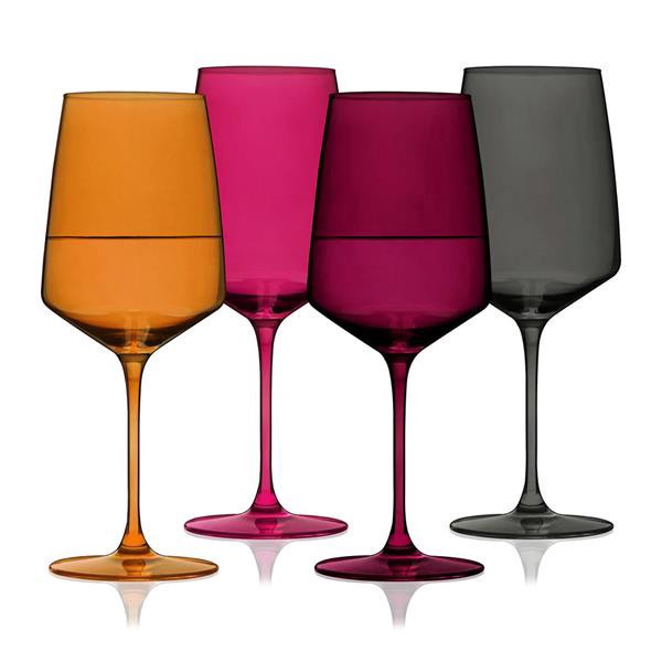 slide 1 of 1, Viski Reserve Nouveau Crystal Wine Glasses In Sunset, Set Of 4, 1 ct
