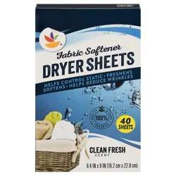 Giant Clean Fresh Scent Fabric Softener Dryer Sheets