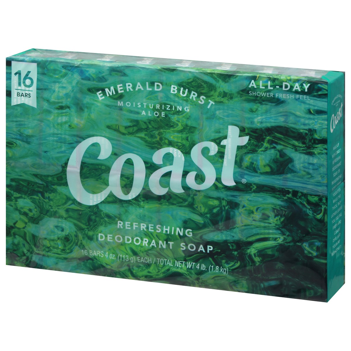 slide 4 of 14, Coast Refreshing Emerald Burst Deodorant Soap 16 - 4 oz Bars, 16 ct