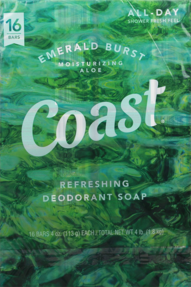 slide 10 of 14, Coast Refreshing Emerald Burst Deodorant Soap 16 - 4 oz Bars, 16 ct