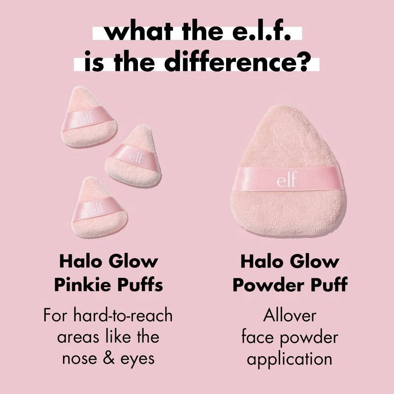 slide 3 of 10, e.l.f. Halo Glow Pinkie Puffs Beauty Tool, 1 ct