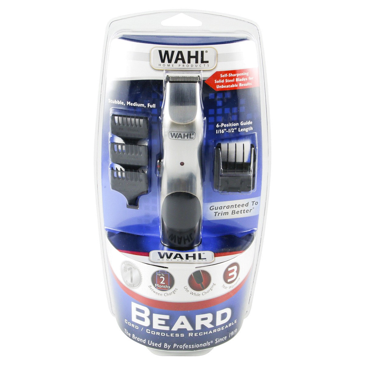 slide 1 of 9, Wahl Cord/Cordless Rechargeable Beard Trimmer, 1 ct