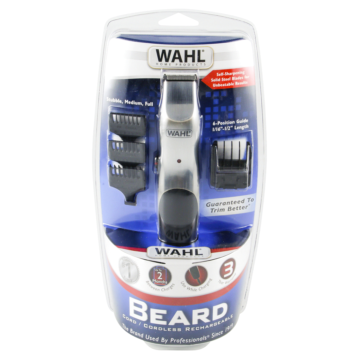 slide 1 of 3, Wahl Cord/Cordless Rechargeable Beard Trimmer, 1 ct