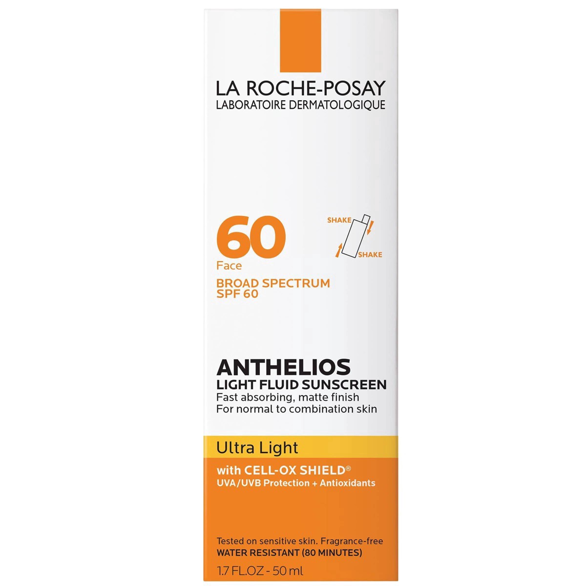 slide 4 of 6, La Roche-Posay Anthelios Tinted Ultra-Light Fluid Mineral Face Sunscreen with Titanium Dioxide - SPF 50 - 1.7 fl oz, 50 ct; 1.7 fl oz