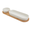 slide 7 of 13, Stoneware & Bamboo Serving Set 3-Piece, 3 ct
