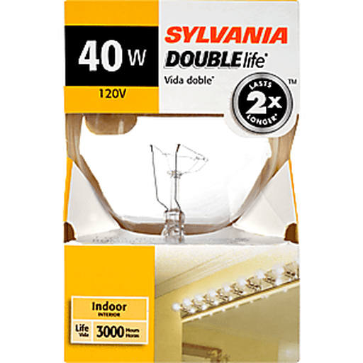 slide 4 of 8, Sylvania 40 Watt Double Life Indoor Light Bulb, 1 ct
