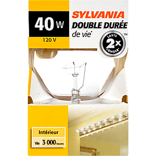 slide 7 of 8, Sylvania 40 Watt Double Life Indoor Light Bulb, 1 ct