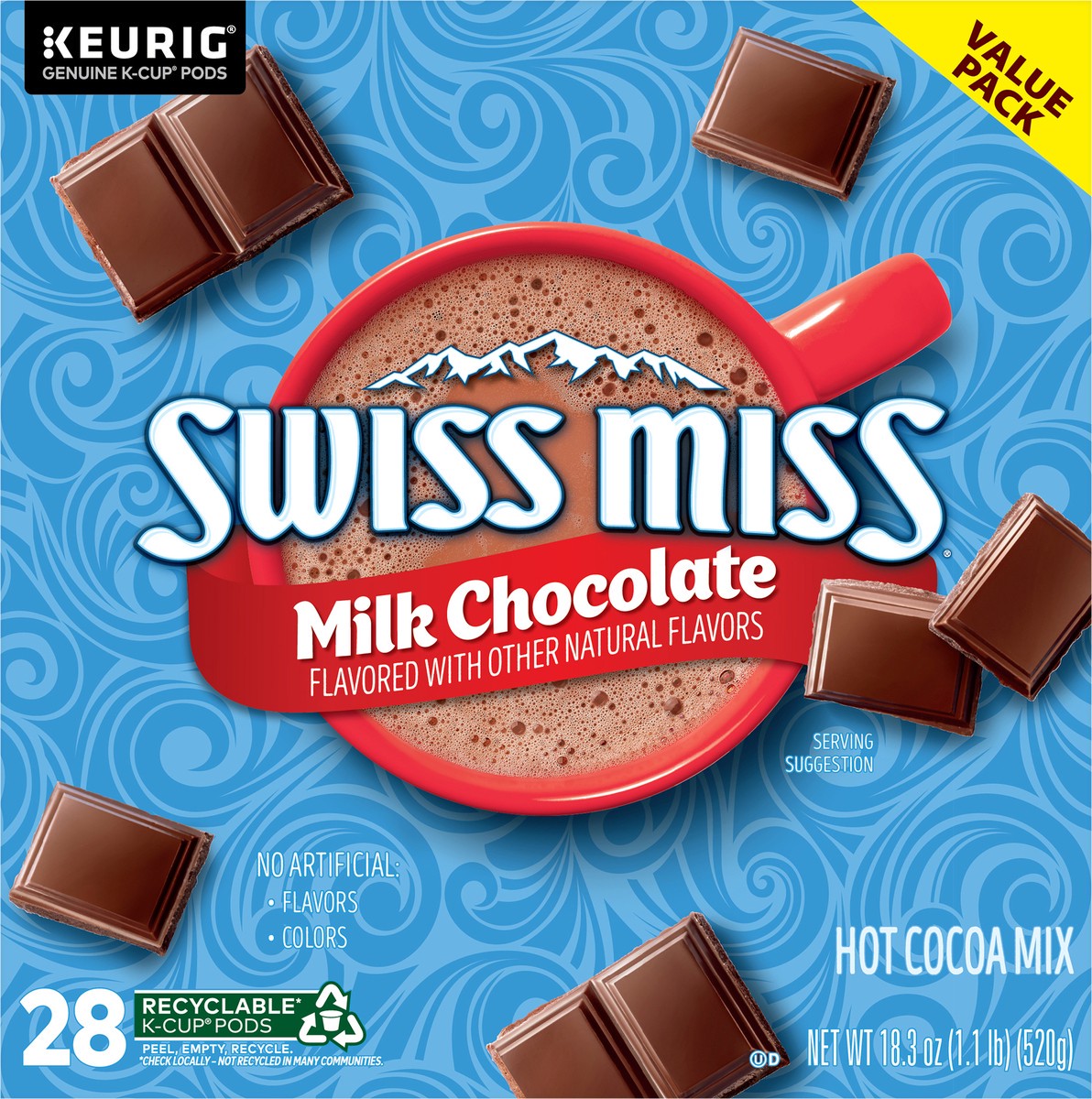 slide 6 of 7, Swiss Miss K-Cup Milk Hot Chocolate - 28 ct, 28 ct