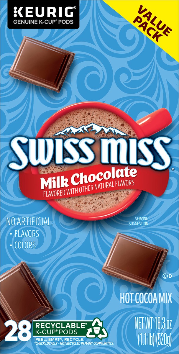slide 4 of 7, Swiss Miss K-Cup Milk Hot Chocolate - 28 ct, 28 ct
