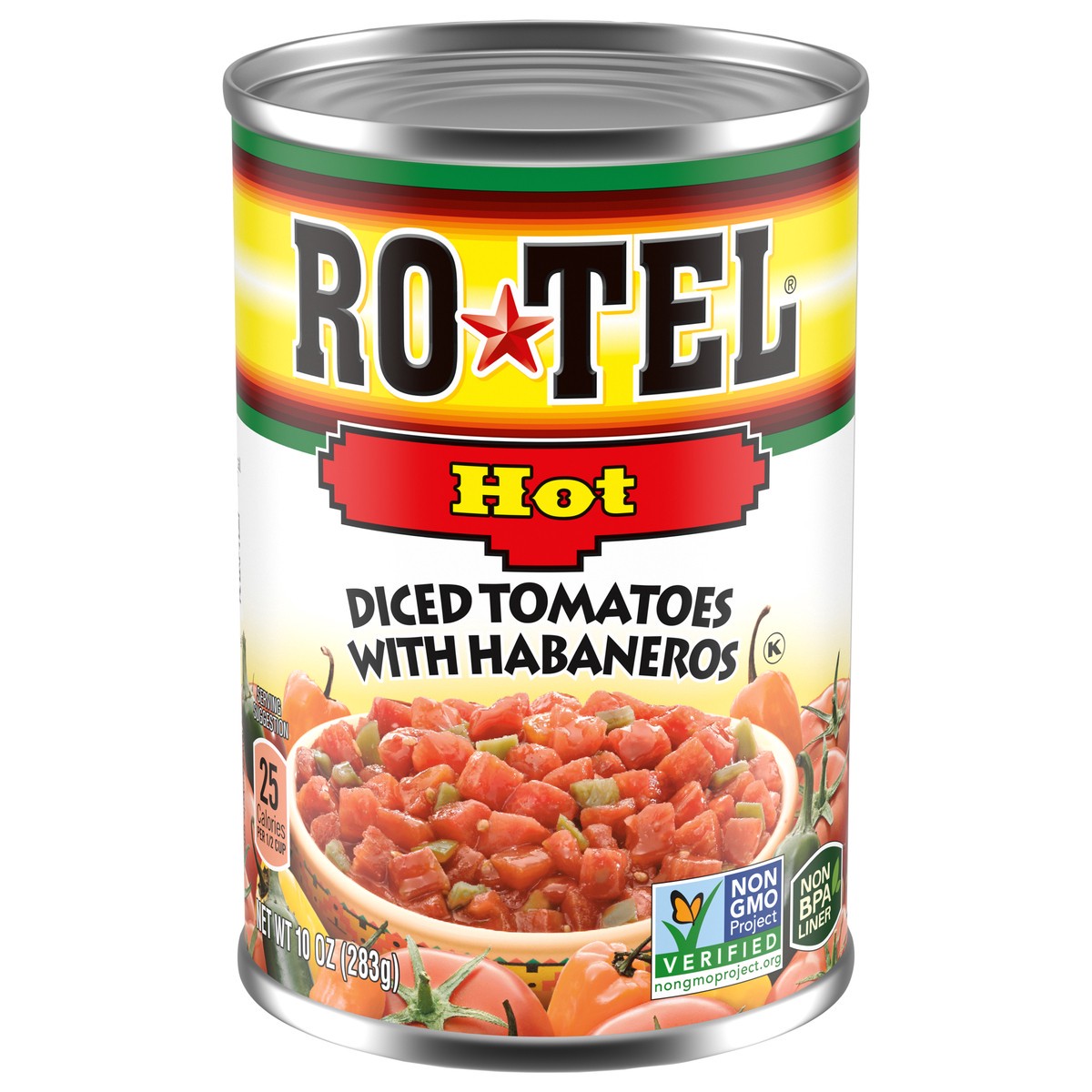 slide 1 of 2, Rotel Hot Diced Tomatoes With Habaneros 10 oz, 10 oz