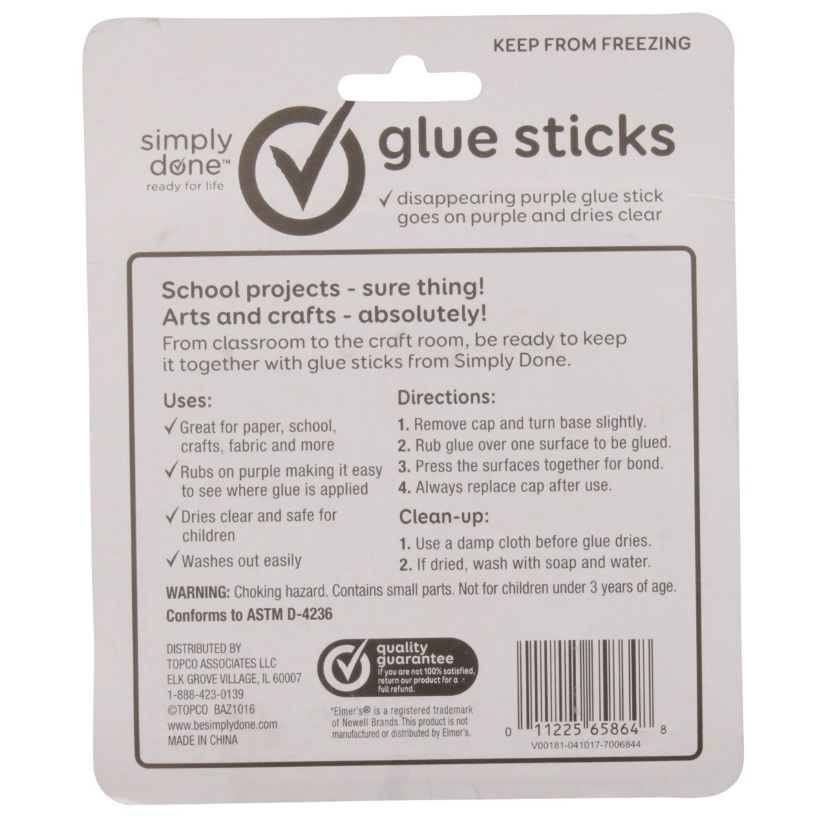 slide 4 of 9, Simply Done Glue Sticks White Purple, 4 ct