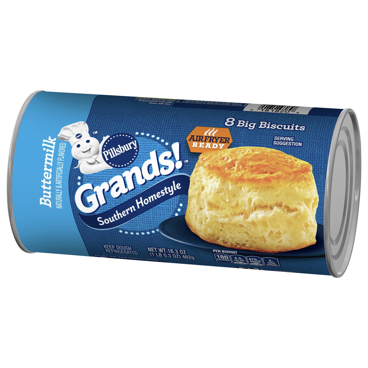 slide 11 of 14, Grands! Southern Homestyle Buttermilk Refrigerated Biscuit Dough, 8 Biscuits, 16.3 oz, 8 ct