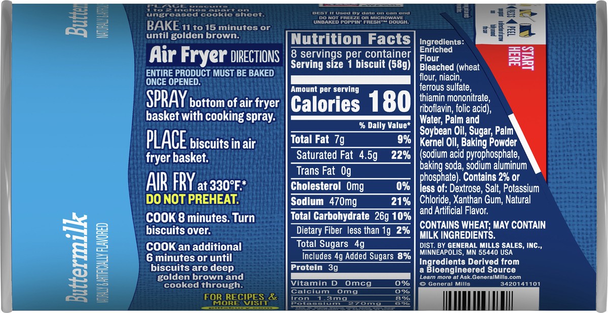 slide 14 of 14, Grands! Southern Homestyle Buttermilk Refrigerated Biscuit Dough, 8 Biscuits, 16.3 oz, 8 ct