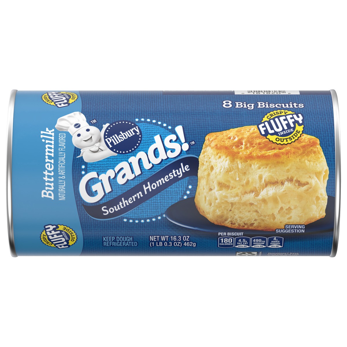 slide 1 of 14, Grands! Southern Homestyle Buttermilk Refrigerated Biscuit Dough, 8 Biscuits, 16.3 oz, 8 ct