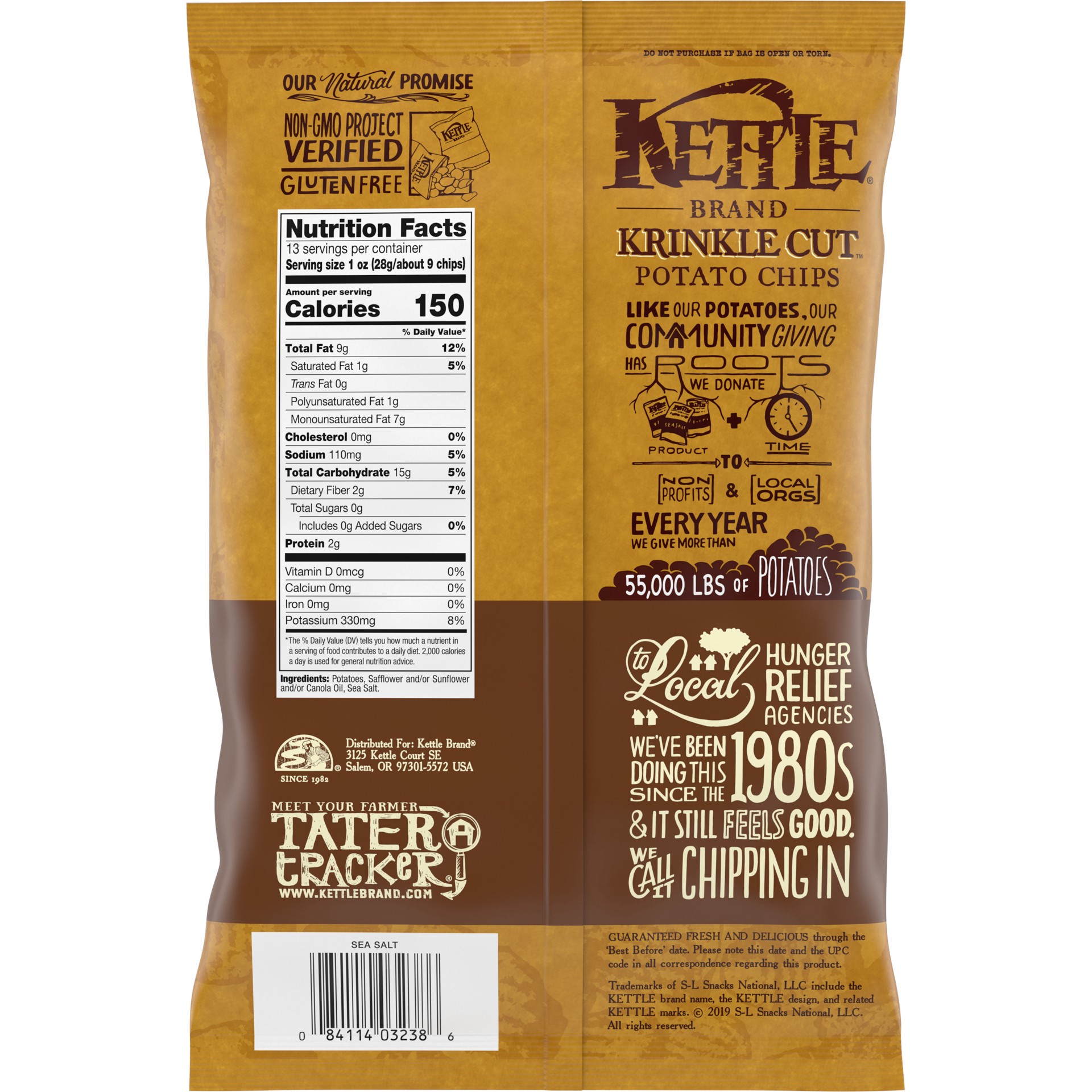 slide 4 of 5, Kettle Brand Krinkle Cut Sea Salt - 13 Oz, 13 oz