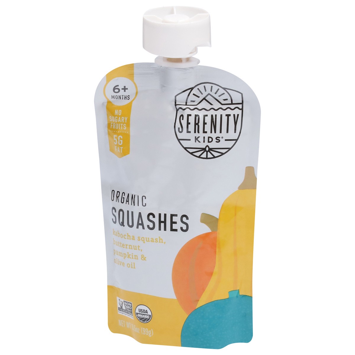 slide 2 of 9, Serenity Kids Organic Squashes with Organic Olive Oil Pouch, 3.5oz, 3.5 oz