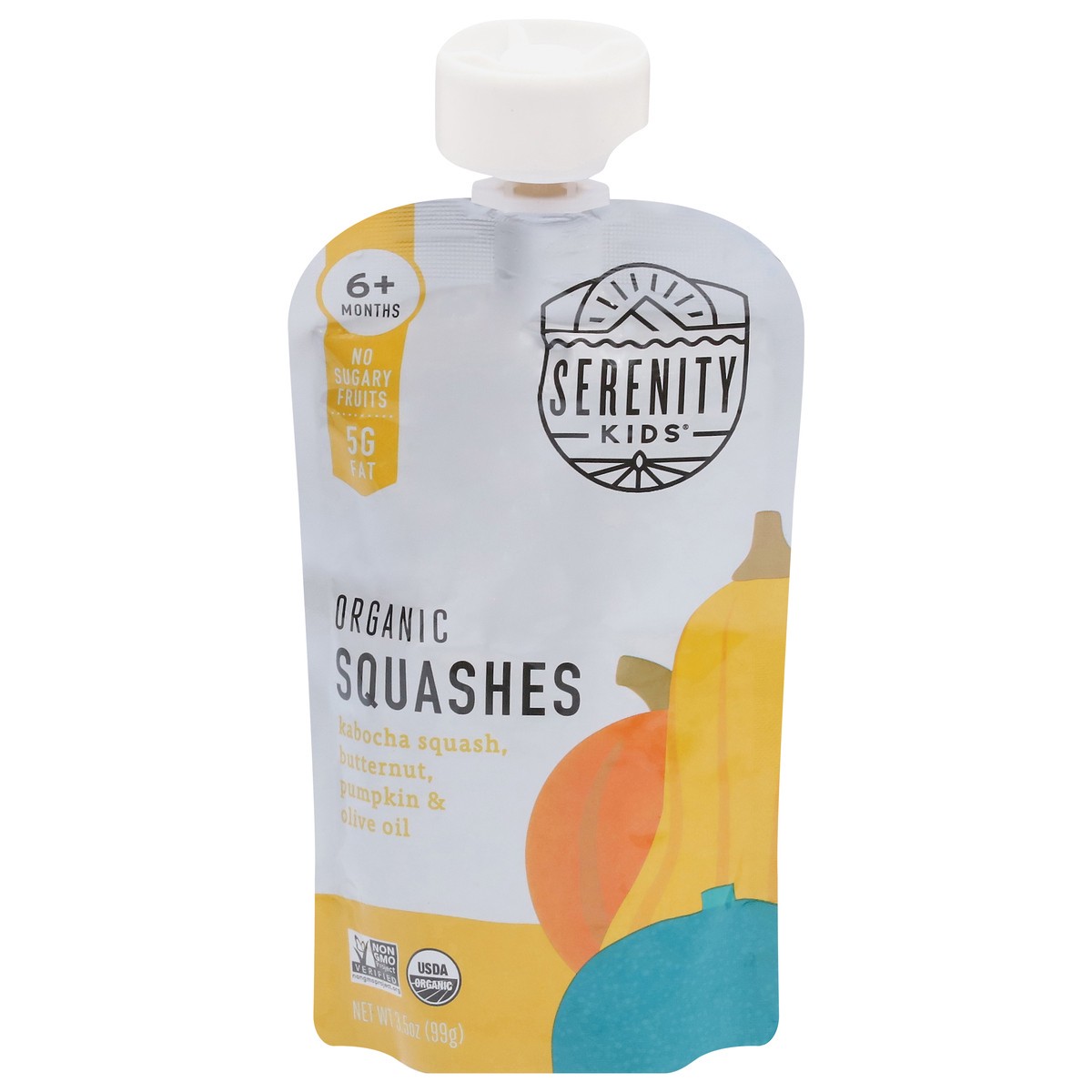 slide 1 of 9, Serenity Kids Organic Squashes with Organic Olive Oil Pouch, 3.5oz, 3.5 oz