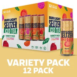 Bud Light Seltzer Iced Tea Variety Pack, 12 Pack, 12 fl oz Cans, 5% ABV