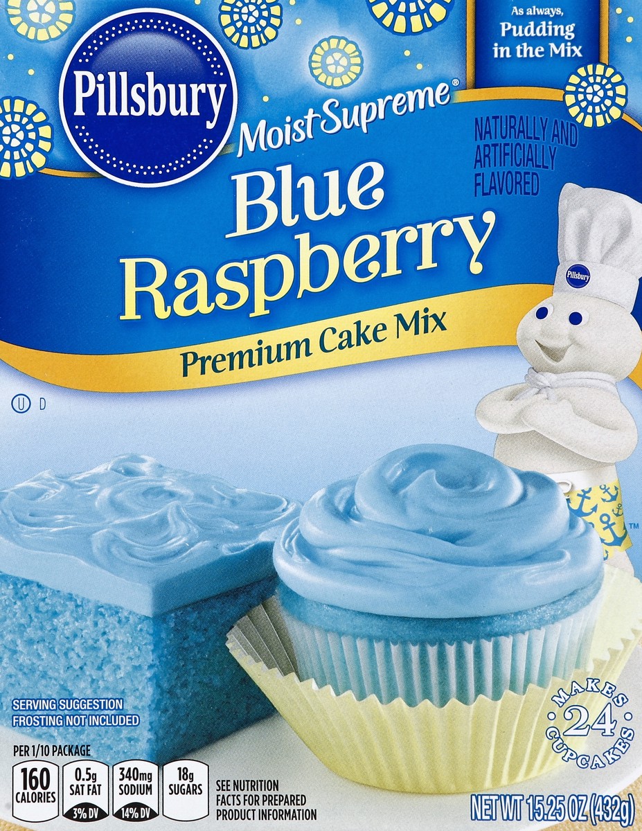 slide 6 of 6, Pillsbury Moist Supreme Blue Raspberry Premium Cake Mix, 15.25 oz