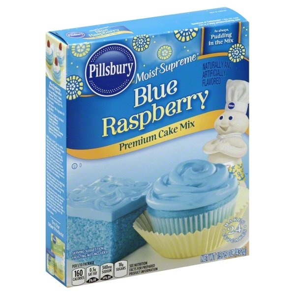 slide 1 of 6, Pillsbury Moist Supreme Blue Raspberry Premium Cake Mix, 15.25 oz