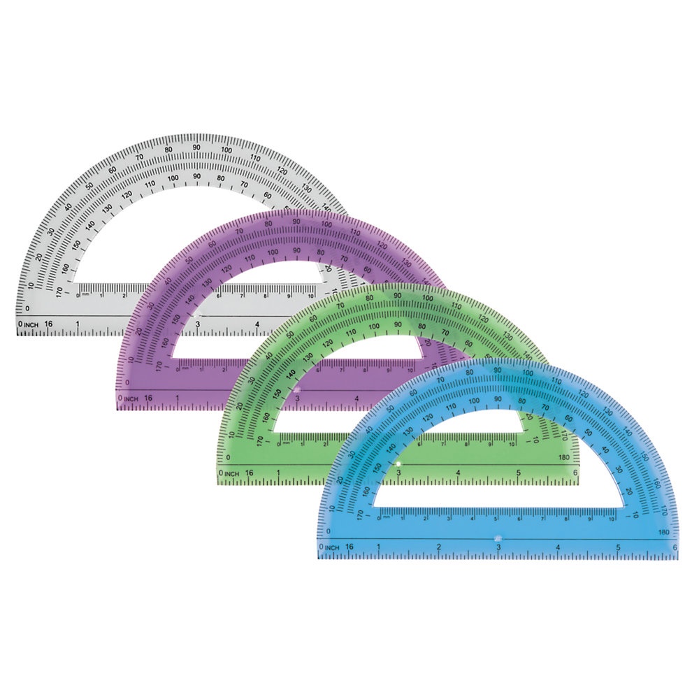 slide 1 of 1, Office Depot Brand Semicircular 6'' Protractor, Clear, 1 ct