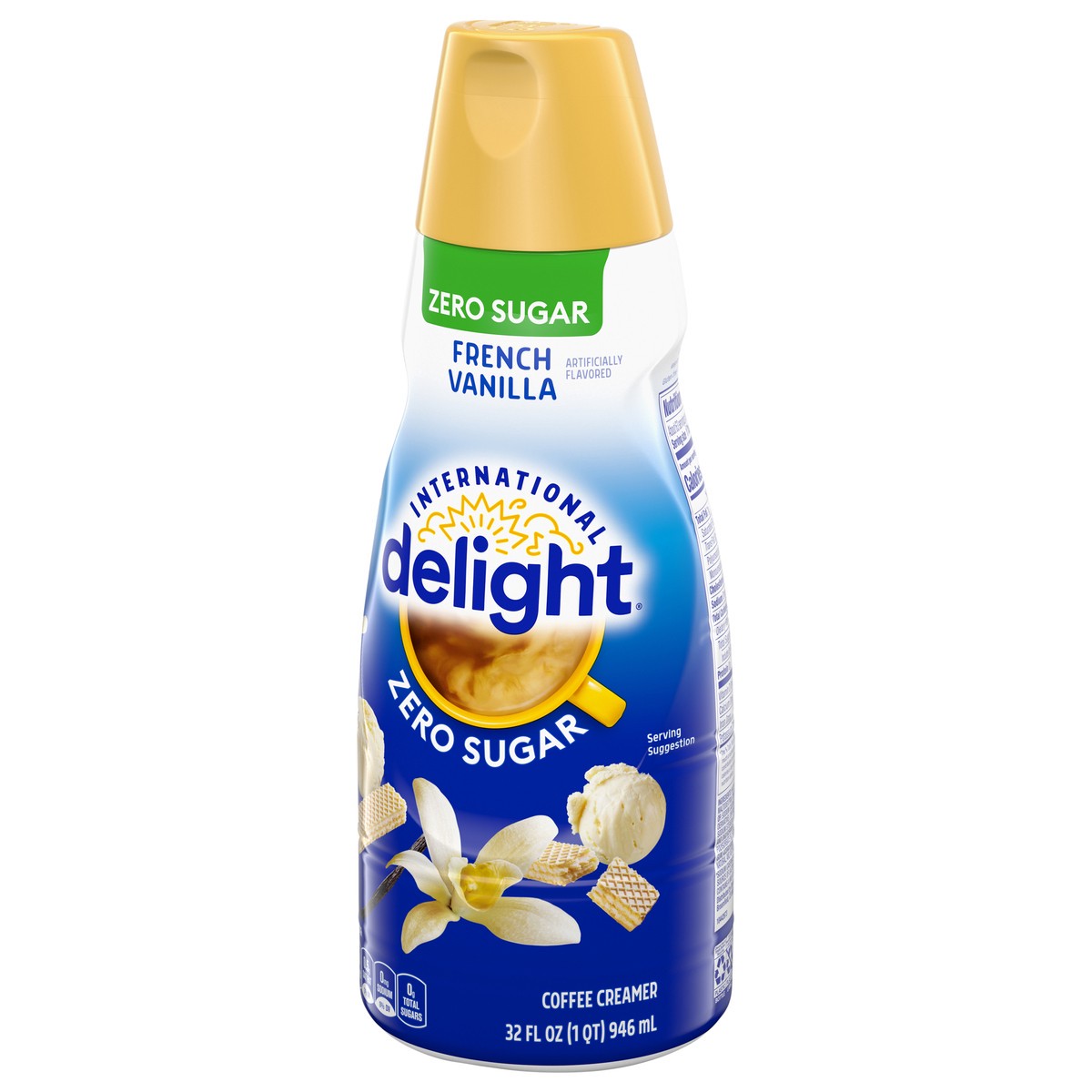 slide 7 of 12, International Delight Coffee Creamer, Zero Sugar French Vanilla, Refrigerated Flavored Creamer, 32 FL OZ Bottle, 32 fl oz