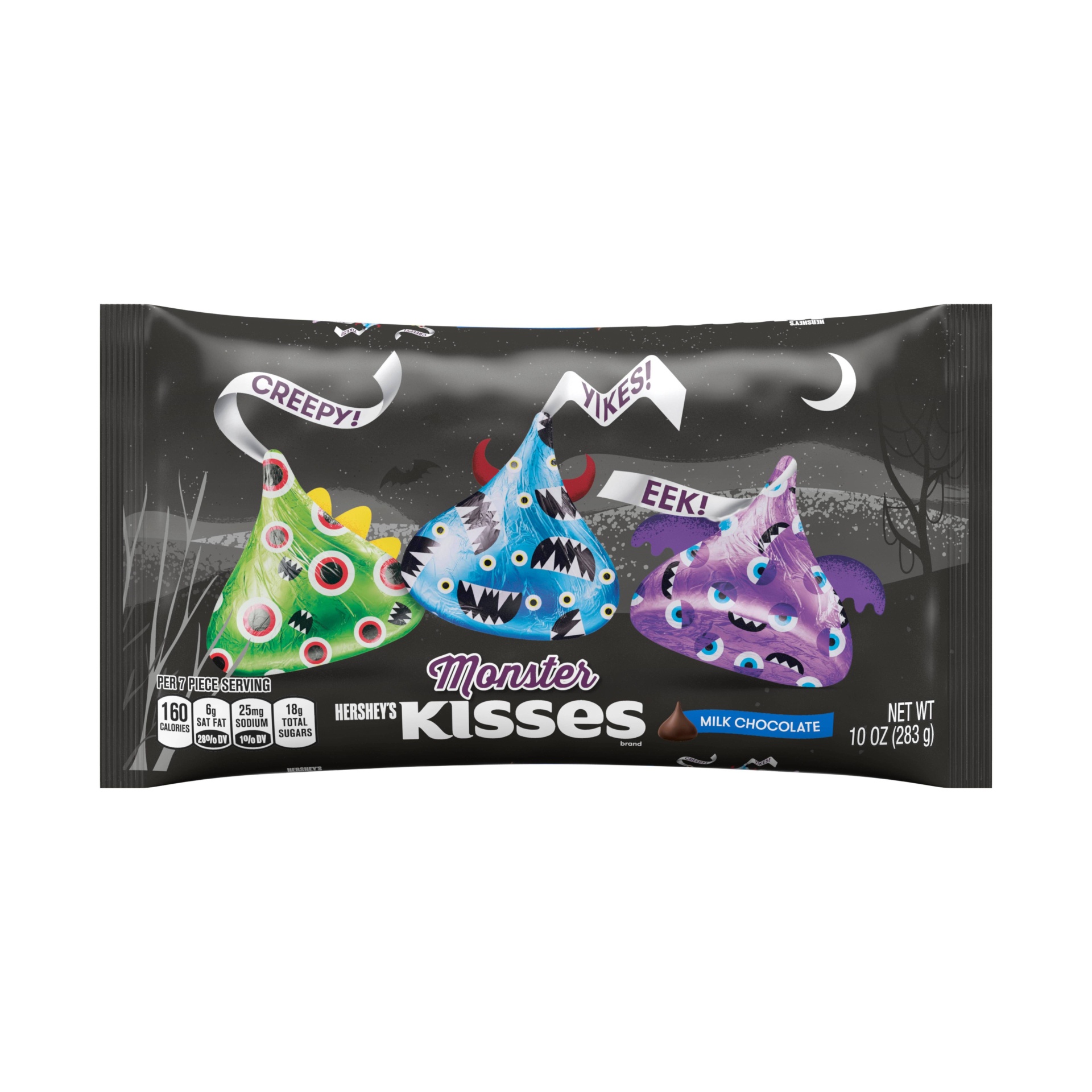 slide 1 of 1, Hershey's Kisses Monster Halloween Candy Milk Chocolate, 10 oz