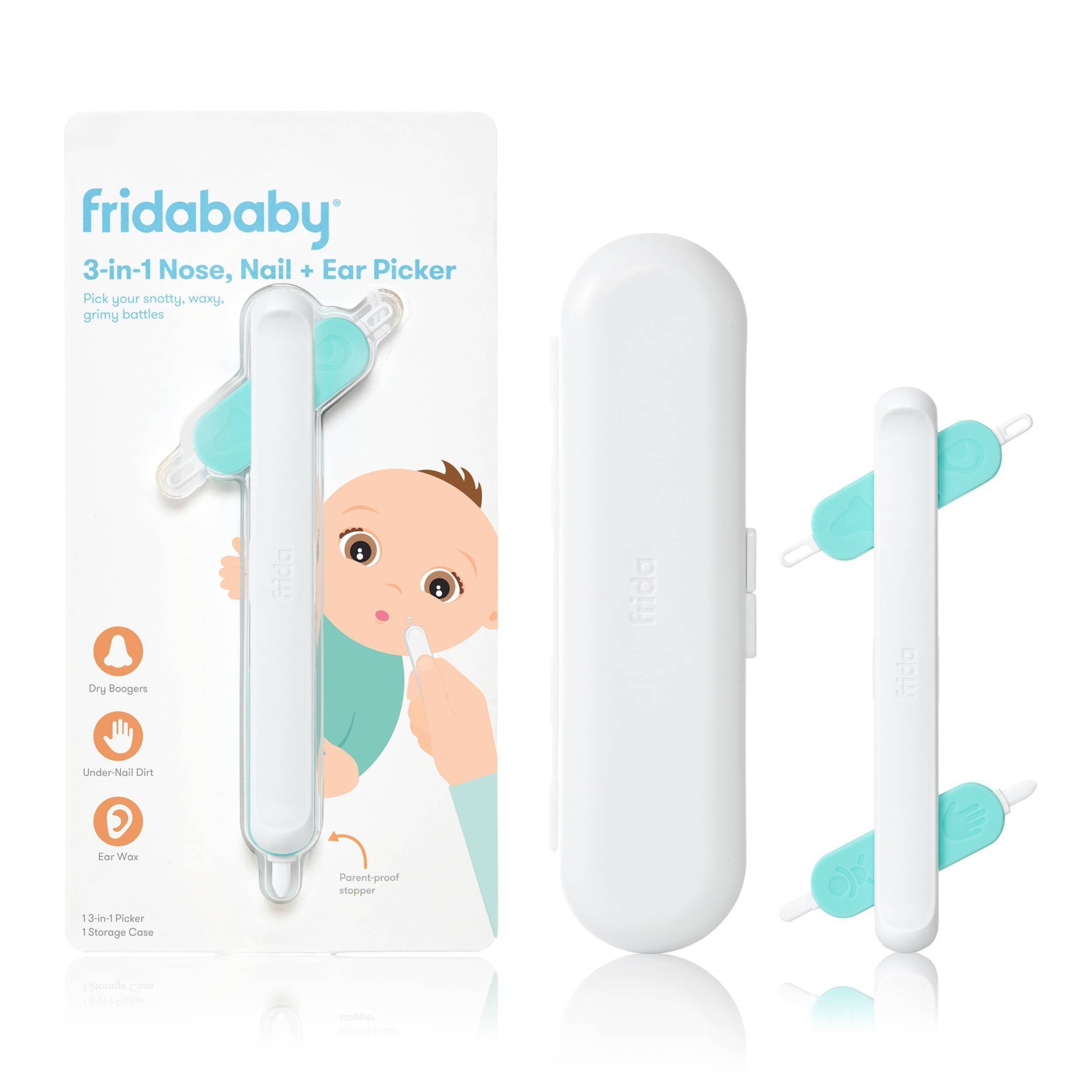 slide 1 of 4, Fridababy 3-in-1 Nose, Nail, and Ear Picker, 2 ct