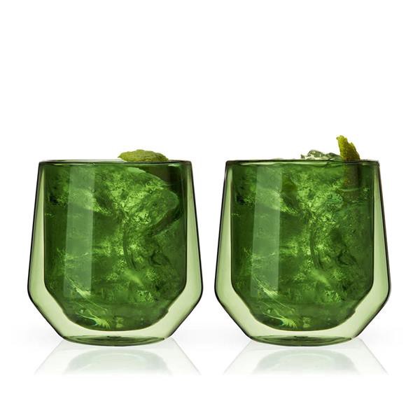 slide 1 of 1, Viski Green Tumbler 2Ct, 1 ct