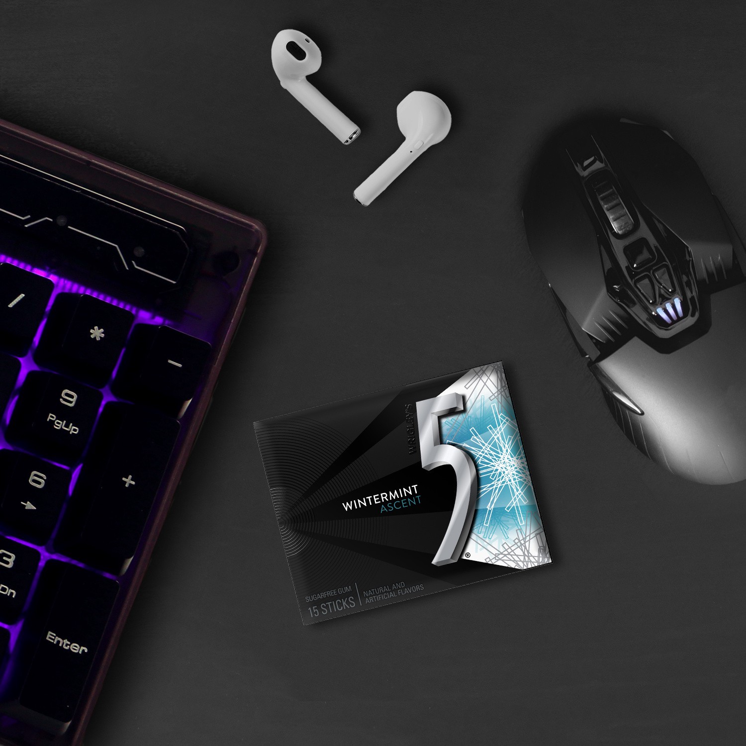 slide 5 of 8, 5 GUM Wintermint Ascent Sugarfree Gum (Pack of 10), 10 ct